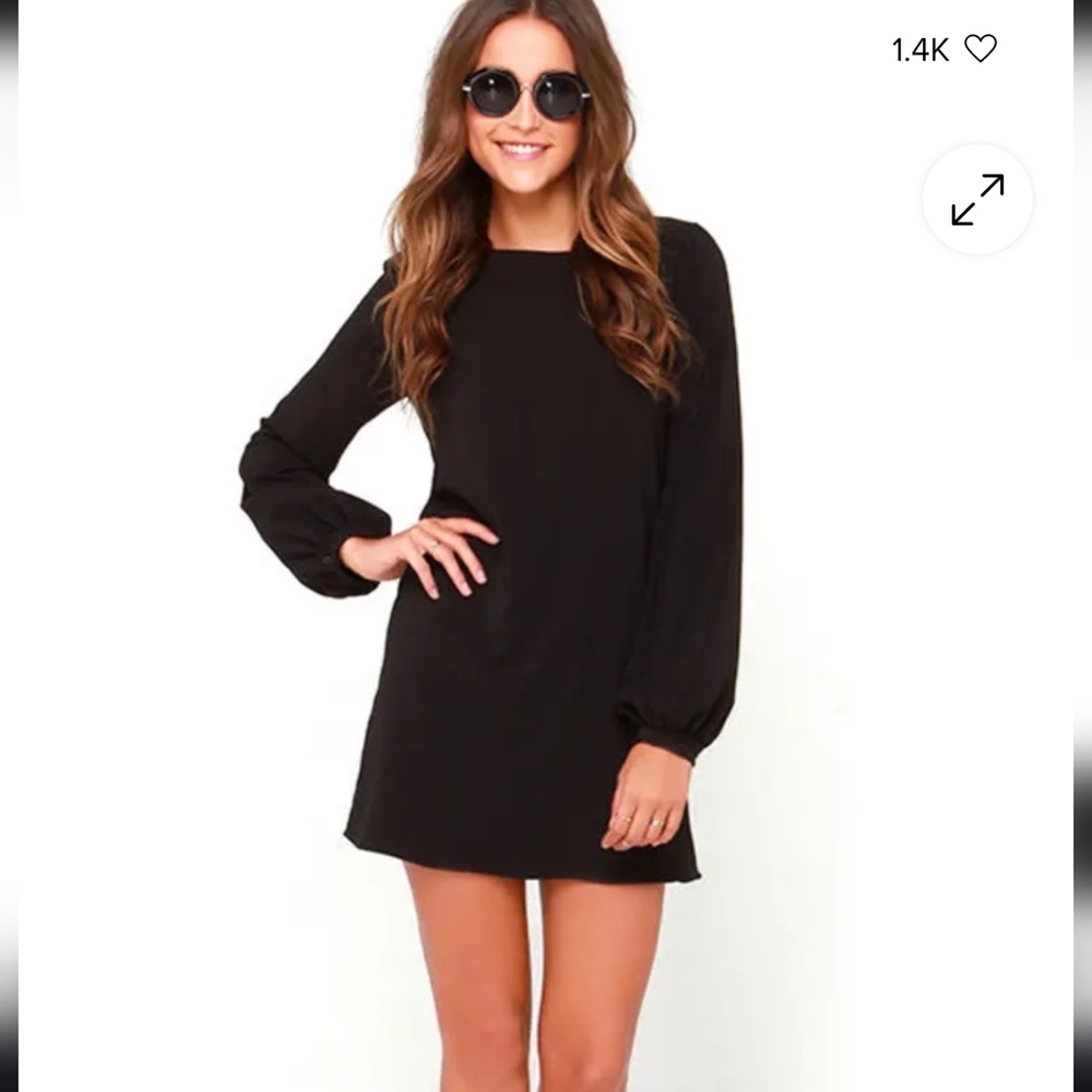 Lulu's Classic Black Long Sleeve Dress